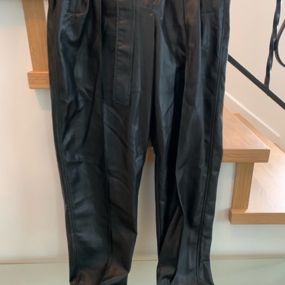 Aritzia vegan leather trousers black size 2 - Picture 3 of 5